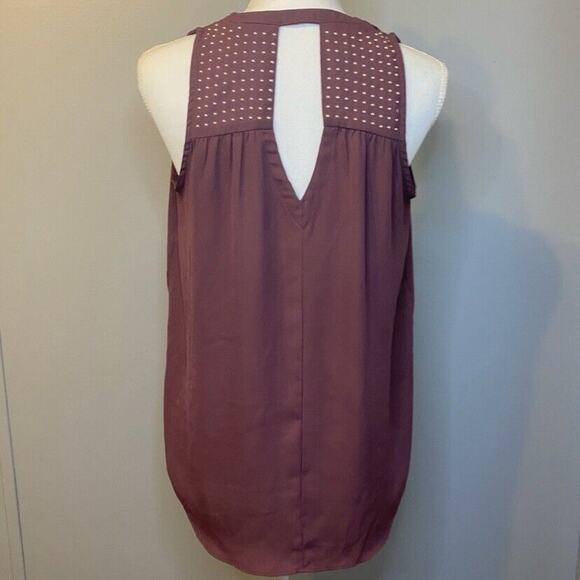 Rue 21 Burgundy Short Sleeve Blouse with Gold Beads - Picture 6 of 8